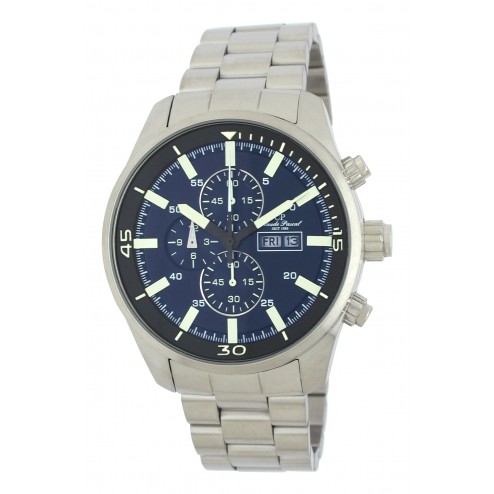 Herrenuhr Edelstahl, Chrono Quartz, Tag-Datum